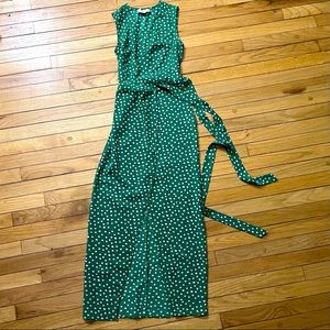 Split Front Polka Dot Wrap Dress